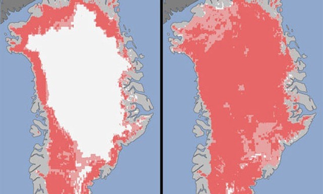 Le Groenland fond actuellement à un rythme sans précédent selon deux agences aérospatiales. (+Vidéo qui fait froid dans le dos)