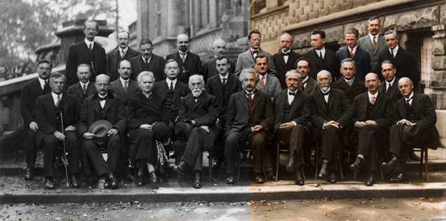 L’image du jour : 29 scientifiques de renom dans une photographie colorisée.