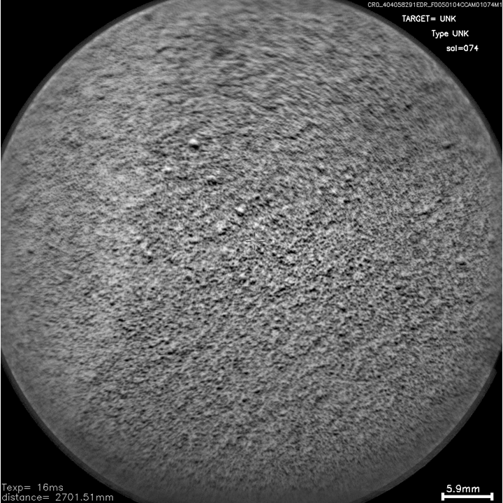 Un coup de laser dans le sable martien en une photo animée.