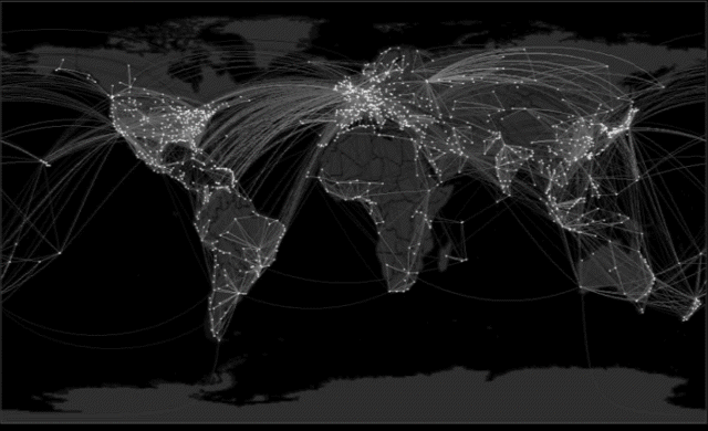 Modèle de propagation : ce n’est pas la distance qui ralentit une pandémie, mais le nombre d’avions qui transitent entre chaque pays (Vidéo)
