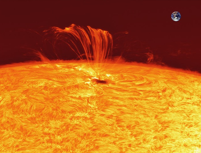 L’image du jour : éjection de masse coronale géante à partir de taches solaire géantes.