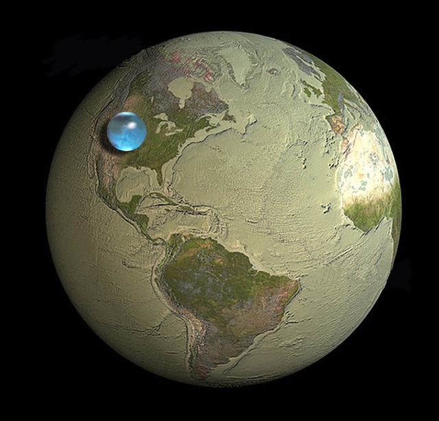 L’image du jour : si vous mettiez toute l’eau de cette planète dans une seule sphère.