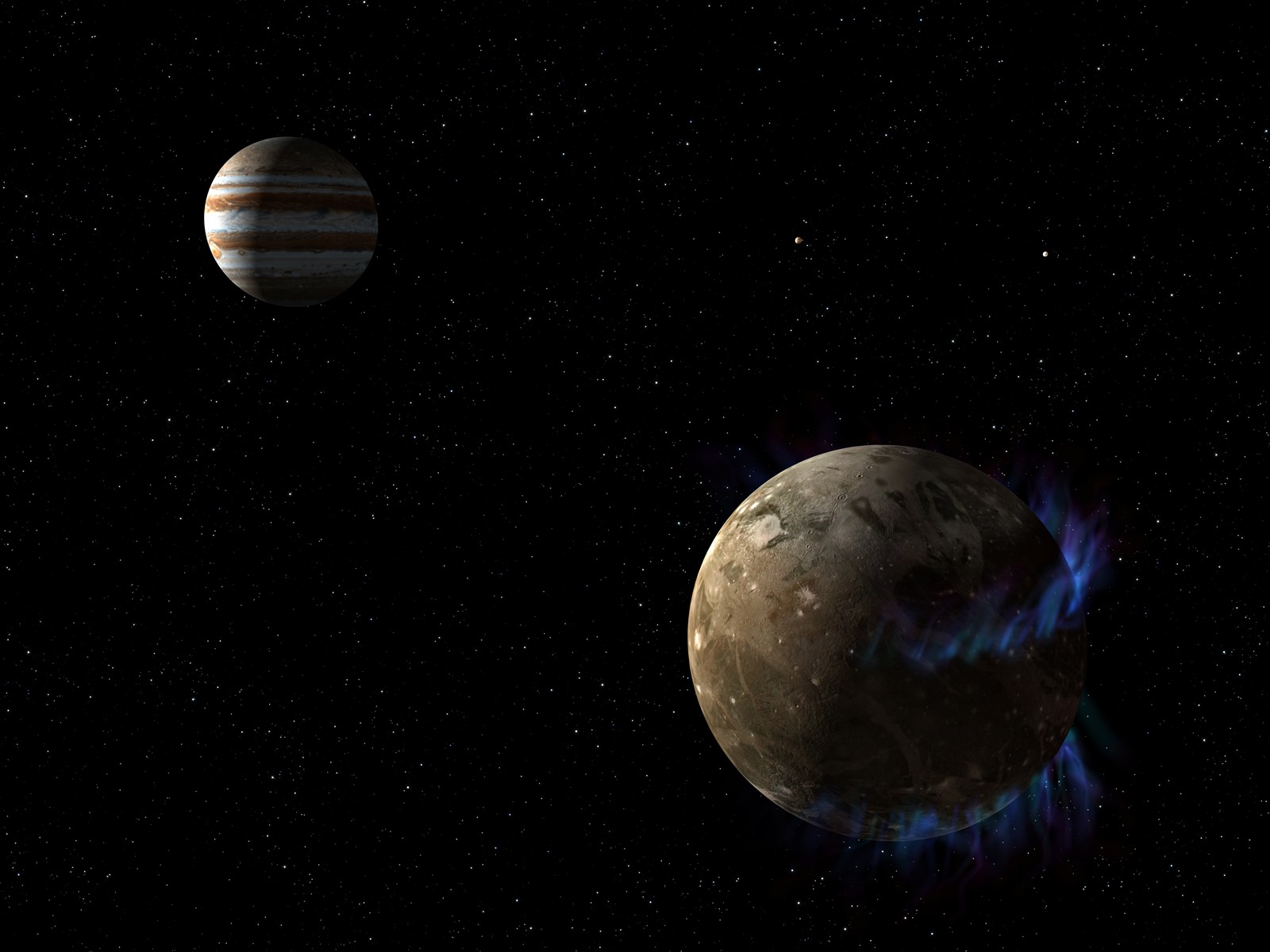 Les variations des aurores polaires de la grande lune Ganymède révèle la présence de son vaste océan