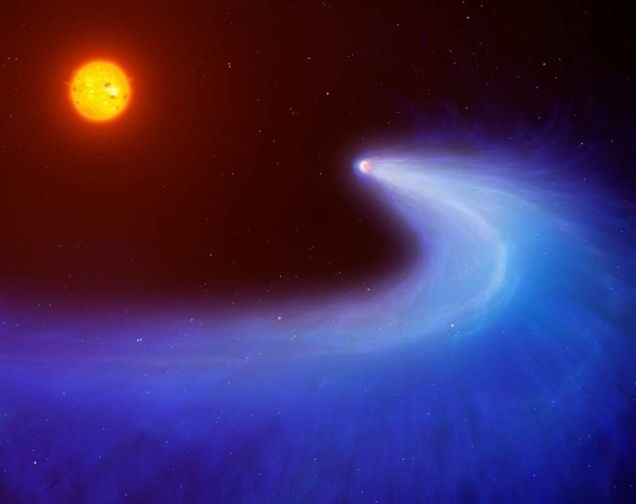Sur l’exoplanète qui déploie une longue queue de comète