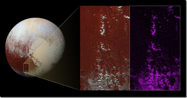 Du givre de méthane recouvre les montagnes de Pluton