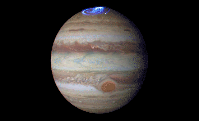 Les immenses aurores boréales de Jupiter capturées par Hubble