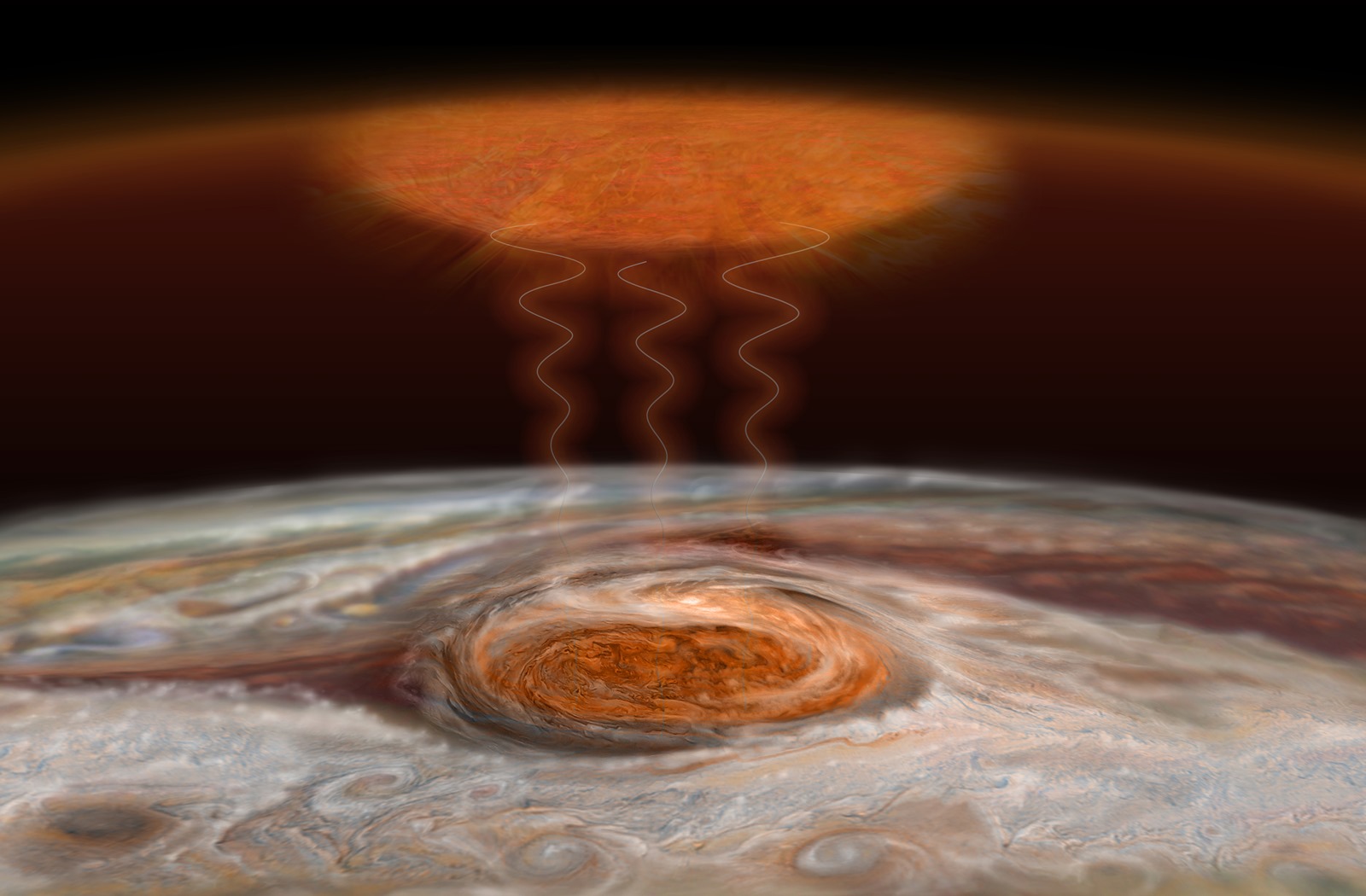 La Grande Tache rouge de Jupiter est un véritable radiateur pour son atmosphère