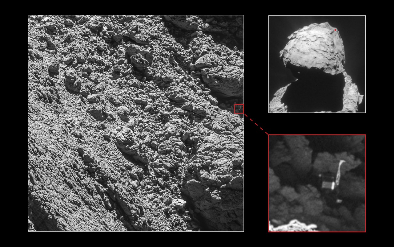 Rosetta a finalement retrouvé l’atterrisseur Philae dans un état d’hibernation éternelle, sur la comète 67P