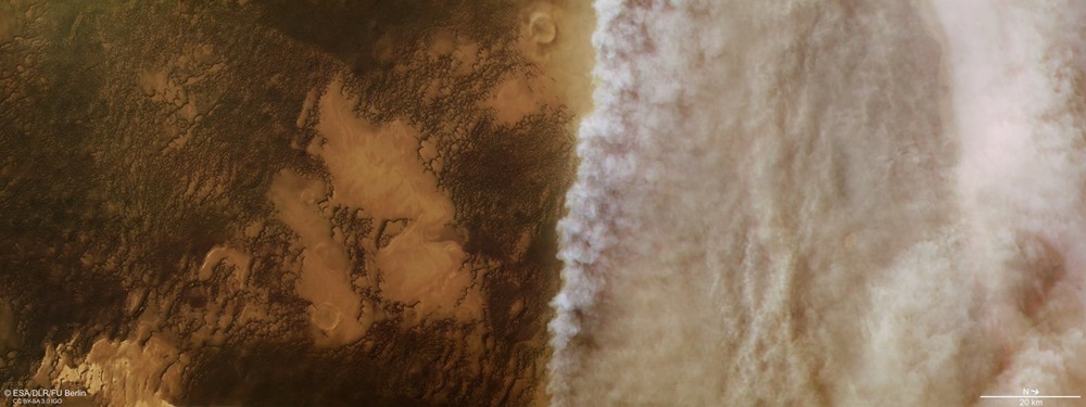 Alors que certains robots souffrent actuellement de la tempête globale de poussière sur Mars, d’autres en profitent pour révéler sa nature