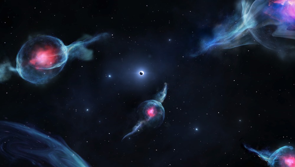 Quatre nouveaux et étranges objets astronomiques découverts au centre de la Voie lactée