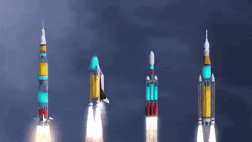 Vidéo : des fusées transparentes de différentes époques pour montrer leur consommation de carburant lors de leur mise en orbite