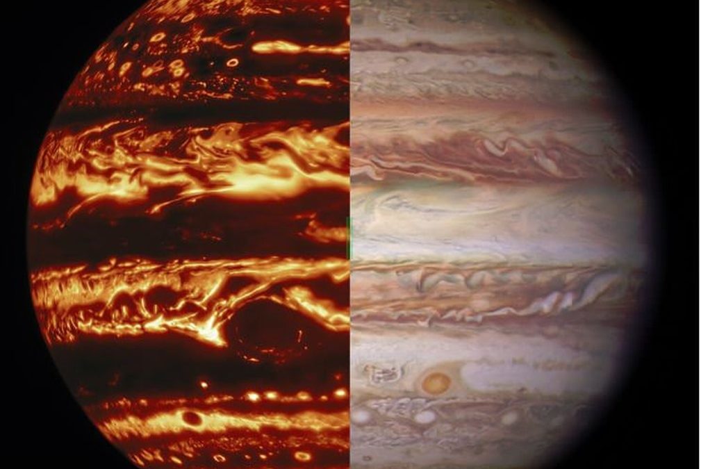 Un seul et même instant sur Jupiter dans différentes longueurs d’onde de la lumière