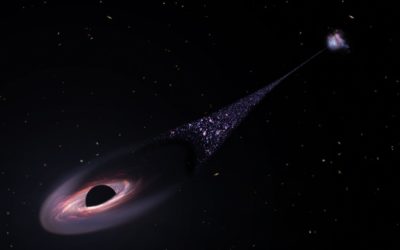 Un trou noir supermassif en fuite crée de nouvelles étoiles dans son sillage